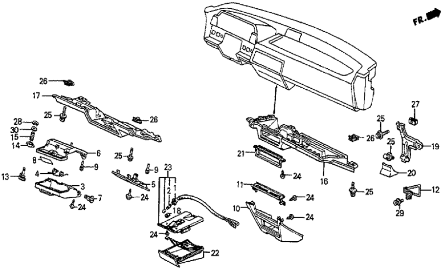 Honda New 1983-1987 Fits Honda Prelude Panel, Instrument Passenger (Lower) *B49L* (FAIR BLUE), Part # 66870-SB0-671ZF