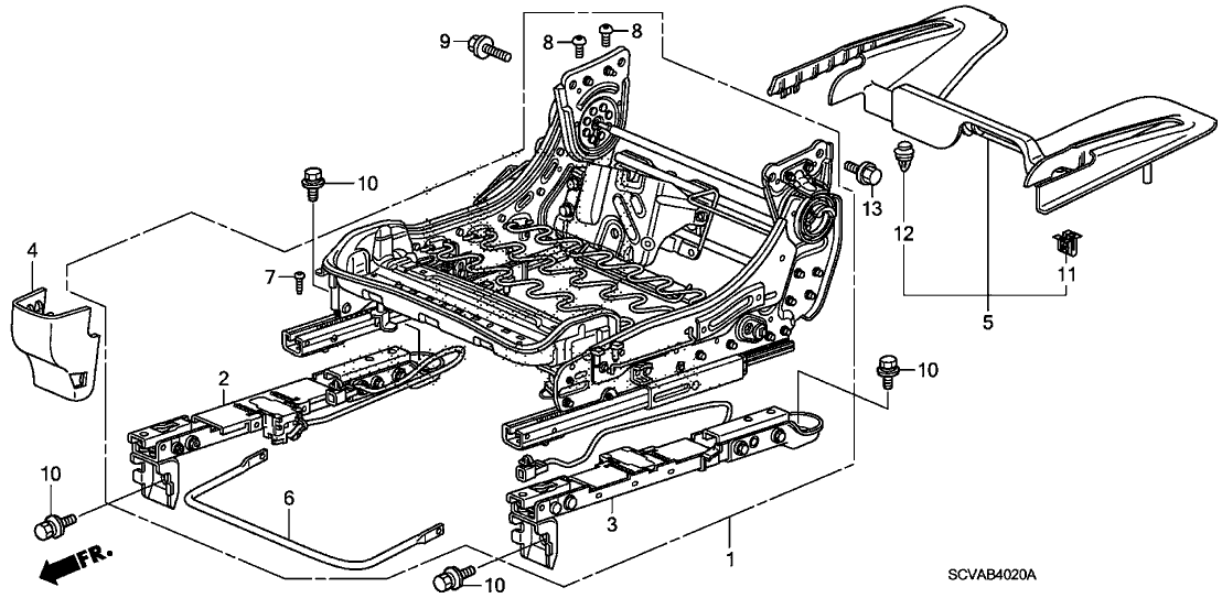 Honda New 2009-2011 Fits Honda Element Cover, R. FR. Seat Foot *YR233L* (RR) (TITANIUM), Part # 81195-SCV-L00ZC