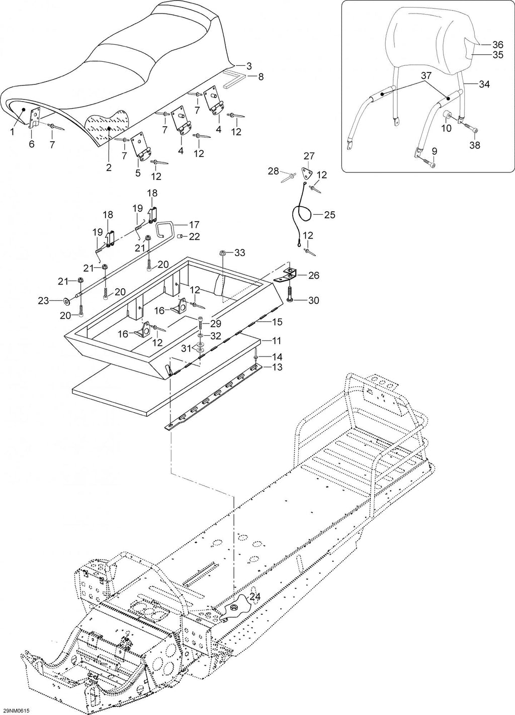 Fits 2003-2007 Ski-Doo Expedition 4-TEC / Skandic 600 Models Allen Screw, OEM Part # 40389