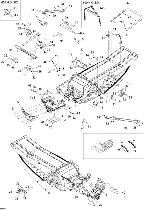 Fits 2007 Ski-Doo MX Z XRS 600 HO SDI / MX Z XRS 800 HO PTEK Bracket, OEM Part # 518325230