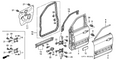 New 2003-2008 Fits Honda Pilot Left Front Door Skin, Part # 67151-S9V-A01ZZ