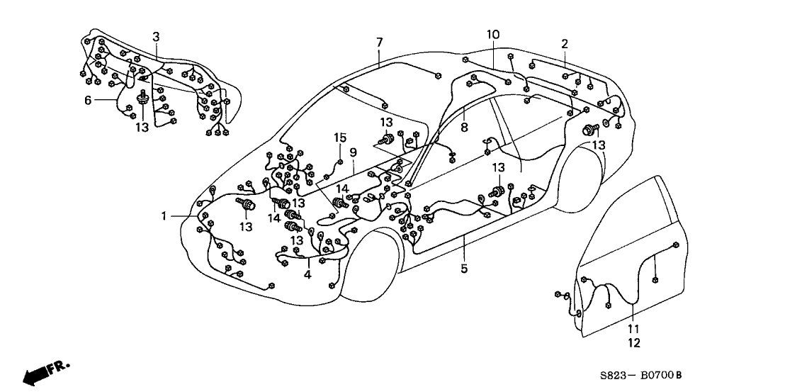Honda New 2001-2002 Fits Honda Accord Dashboard Wire Harness, Part # 32150-S82-A72