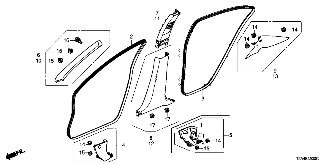 Honda New 2013 Fits Honda Accord Garnish Assy., L. RR. Pillar *YR449L* (CASHMERE IVORY), Part # 84181-T2A-901ZA