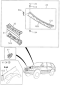 Honda New 1998-2002 Fits Honda Passport Panel, Cowl (Upper), Part # 89712-53790