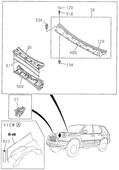 New 1998-2002 Fits Honda Passport Cover Dash Cow, Part # 89712-44192
