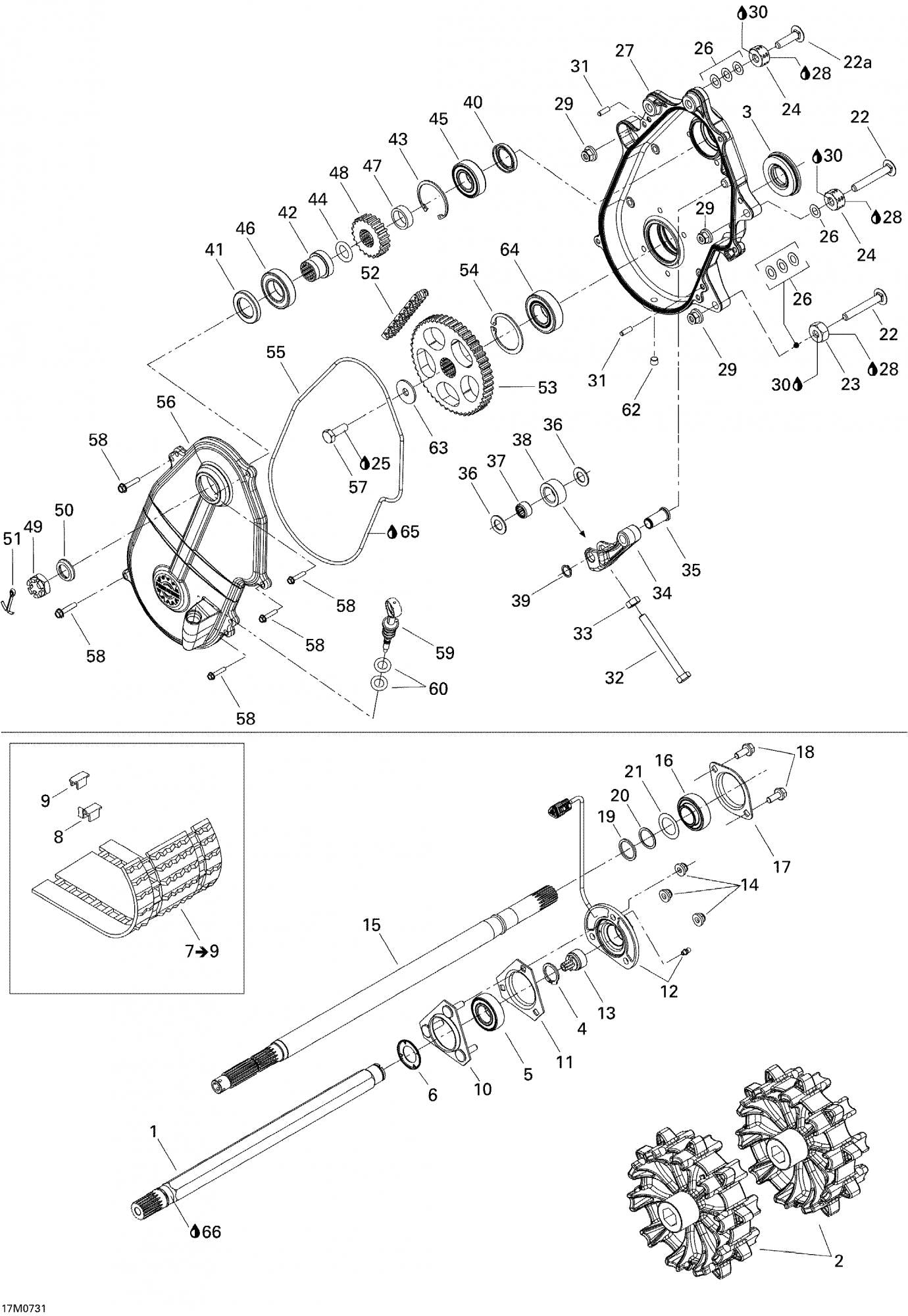 Fits 2005-2007 Ski-Doo Mach Z 1000 SDI / Mach Z 1000 SDI Adrenaline & X Models Carriage Bolt M10, OEM Part # 250000164