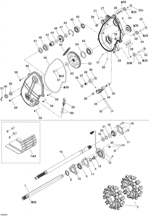 Fits 2005-2007 Ski-Doo MX Z 1000 SDI Renegade RT / MX Z 1000 SDI Renegade X Models Sprocket 49 Teeth, OEM Part # 504152441