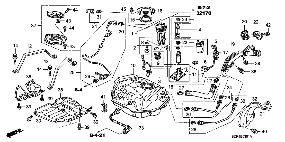 Honda New 2003-2007 Fits Honda Accord Cover A, Fuel Tank, Part # 17733-SDC-L02