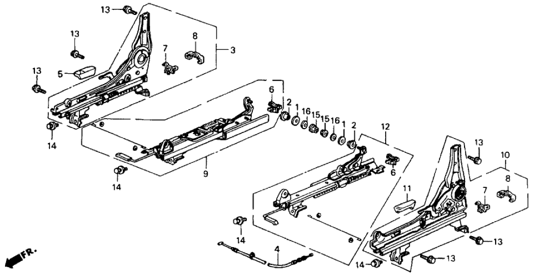 Honda New 1990-1991 Fits Honda Accord Right Slide Adjuster (Inner), Part # 81270-SM2-A01