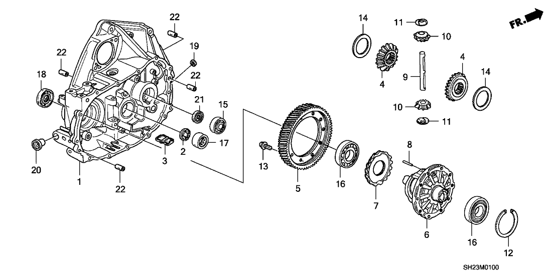 Honda New 1988-1989 Fits Honda Civic Differential Case, Part # 41311-PL3-C05