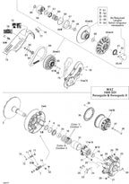 Fits 2005-2007 Ski-Doo Mach Z 1000 SDI / Mach Z 1000 SDI Adrenaline & X Models Slidding Flange Ass'y Includes 45 To 56, OEM Part # 417127040