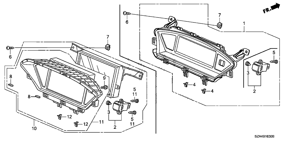 Honda New 2012 Fits Honda Pilot Display Assy., Center *NH167L* (GRAPHITE BLACK), Part # 39710-SZA-A21ZA