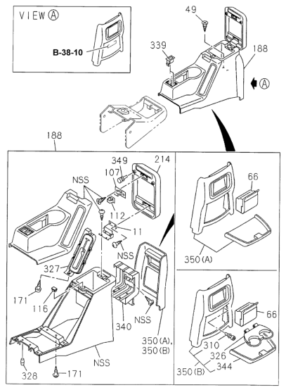 Honda New 1998-2001 Fits Honda Passport Lid, Center Console *180* (GRAY), Part # 89715-74140