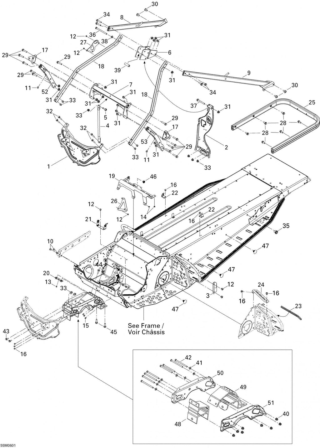 Fits 2006 Ski-Doo Freestyle 300F / Tundra 300F Upper Tube, OEM Part # 518324212