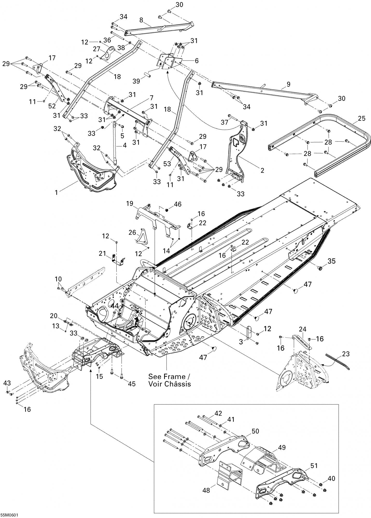 Fits 2006 Ski-Doo Freestyle 300F / Tundra 300F Upper Tube, OEM Part # 518324212