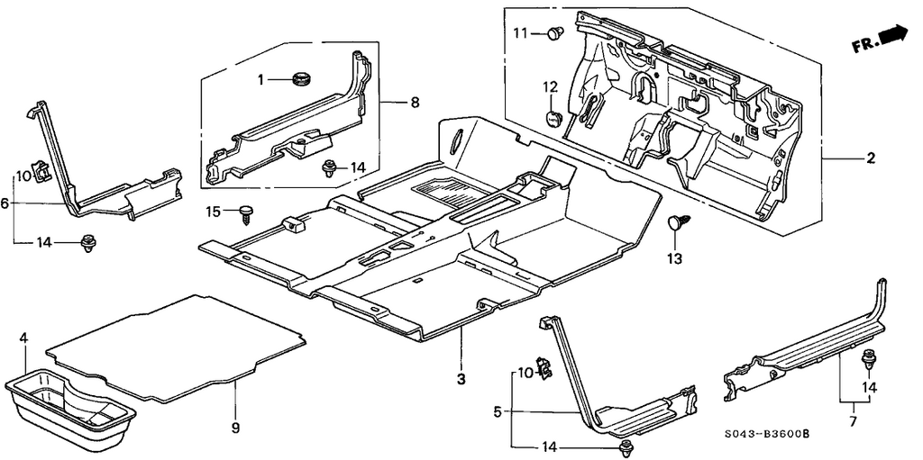 New 1996-2000 Fits Honda Civic Garnish, L. Seat Side *NH178L* (EXCEL CHARCOAL), Part # 84191-S04-000ZB