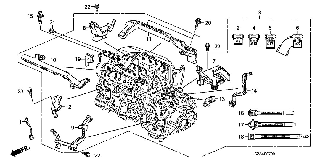 Honda New 2008-2011 Fits Honda Odyssey Holder G, Engine Harness, Part # 32133-RGW-A00
