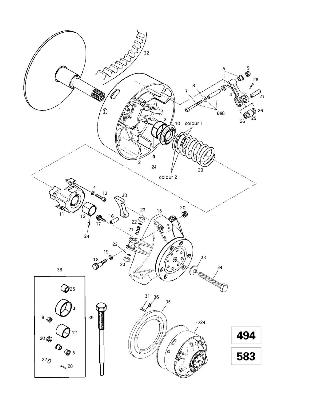 Fits 1996-2007 Ski-Doo Formula 500 / Formula 500 Deluxe Models Hex Forming Screw M6 X 18, OEM Part # 210361890