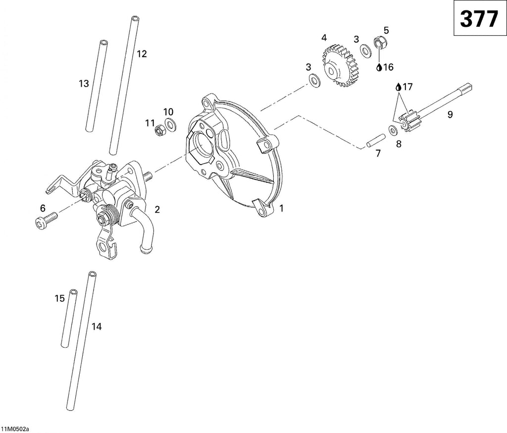 Fits 2005-2006 Ski-Doo GSX 380F / GTX 380F Models Pump Mounting Flange, OEM Part # 420910162