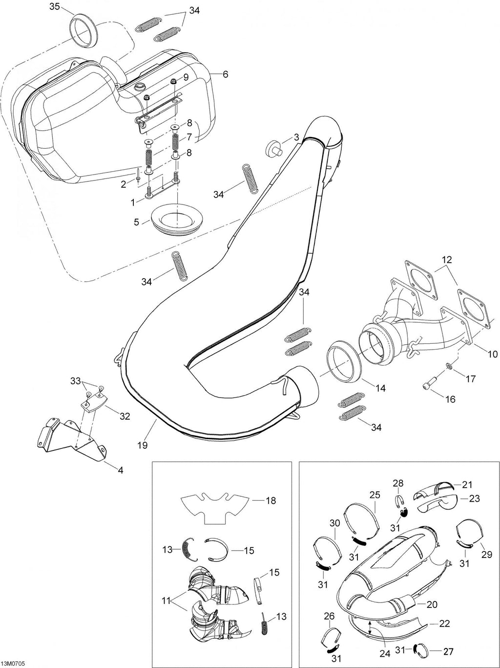 Fits 2003-2007 Ski-Doo Expedition 600 H.O. SDI / Expedition TUV 600 H.O. SDI Models Retaining Strap, OEM Part # 514053540