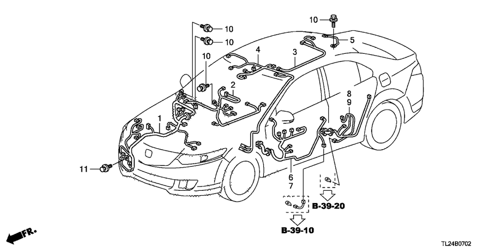 New 2010 Fits Acura TSX Sub Wire Harness, Audio, Part # 32118-TP1-A00