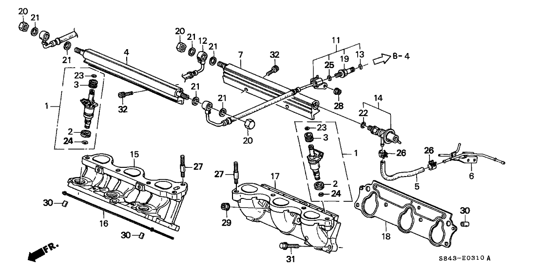Honda New 1998 Fits Honda Accord Pipe, Front Fuel, Part # 16610-P8A-A00