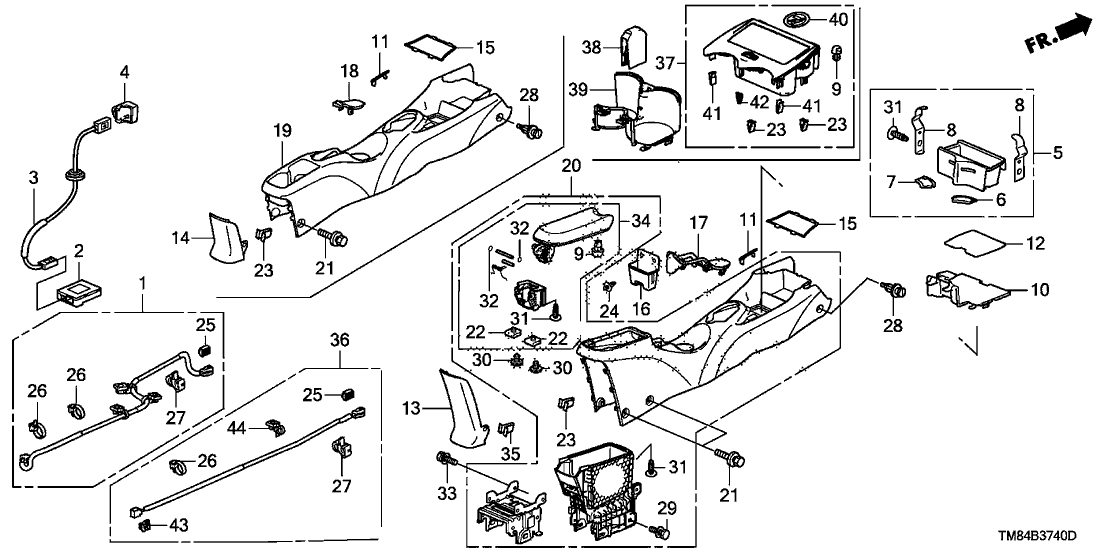 New 2010-2014 Fits Honda Insight Pocket, Console Utility, Part # 83420-TM8-000