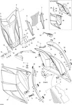 Fits 2005-2006 Ski-Doo GTX 600 HO SDI / GTX 800 HO Hood, Seashore, B-207 Ltd, OEM Part # 517303285