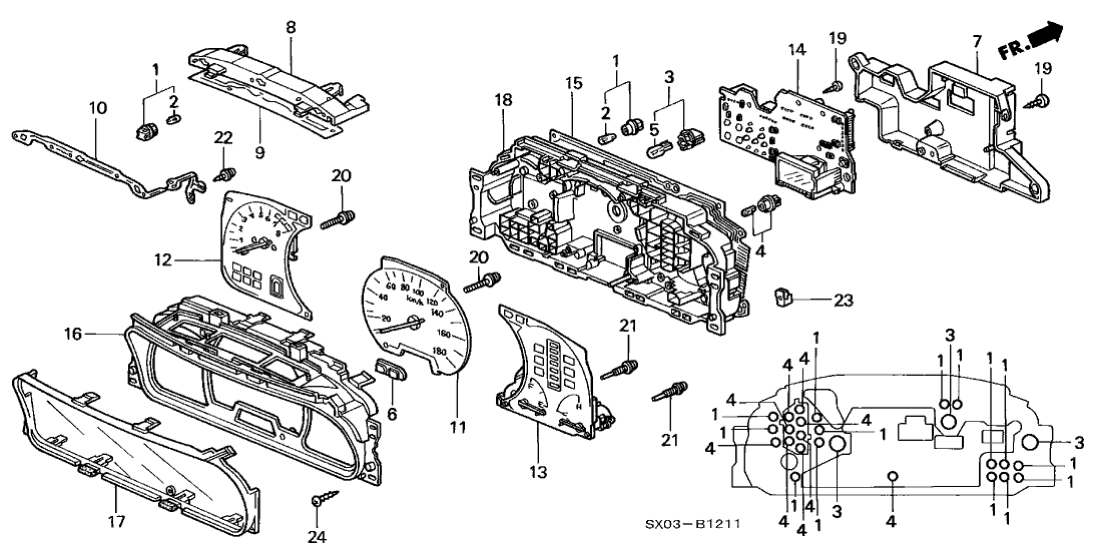 Honda New 1998 Fits Honda Odyssey Combination Print Panel, Part # 78146-SX0-901