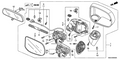 New 2009-2011 Fits Honda Civic Mirror Assembly, Driver Side Door (Dyno Blue Pearl) (R.C.), Part # 76250-SNE-A02ZS