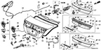 New 2013 Fits Honda Civic Garnish Assy., Trunk Lid *NH578* (TAFFETA WHITE), Part # 74890-TS8-309ZF