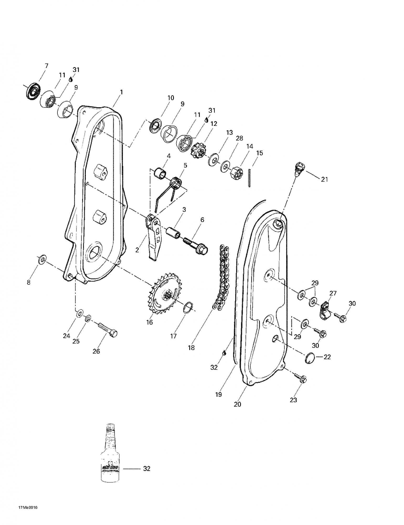 Fits 1996-2005 Ski-Doo Elan 247 / Tundra Models Spring, OEM Part # 414130600