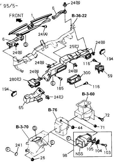 Honda New 1995-1997 Fits Honda Passport Duct, L. Vent, Part # 89710-74922