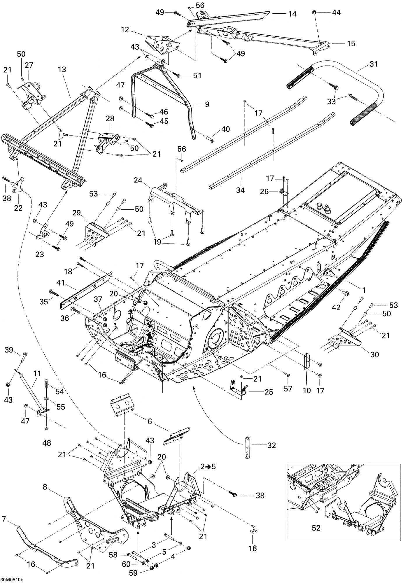 Fits 2003-2007 Ski-Doo MX Z 440 Racing / MX Z 440X Racing Models Upper Cross Member, OEM Part # 518324574