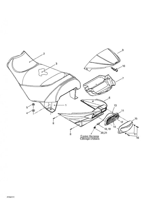 Fits 2002-2003 Ski-Doo MX Z 800 Rev / MX Z Blair Morgan Special Edition Models Box Liner, OEM Part # 510004021