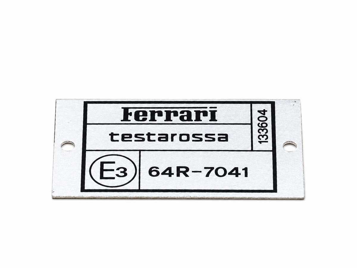 Ferrari Identity plate testarossa — OEM 133604