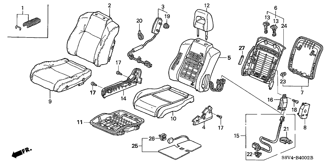 Honda New 2003-2005 Fits Honda Pilot Headrest Assy., FR. *YR203L* (SADDLE), Part # 81140-S9V-A01ZC