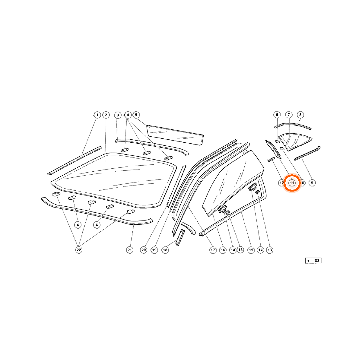 Iron Vault highlighted EPC square-v1 70.01.00 callout 011 — SKU 009417105