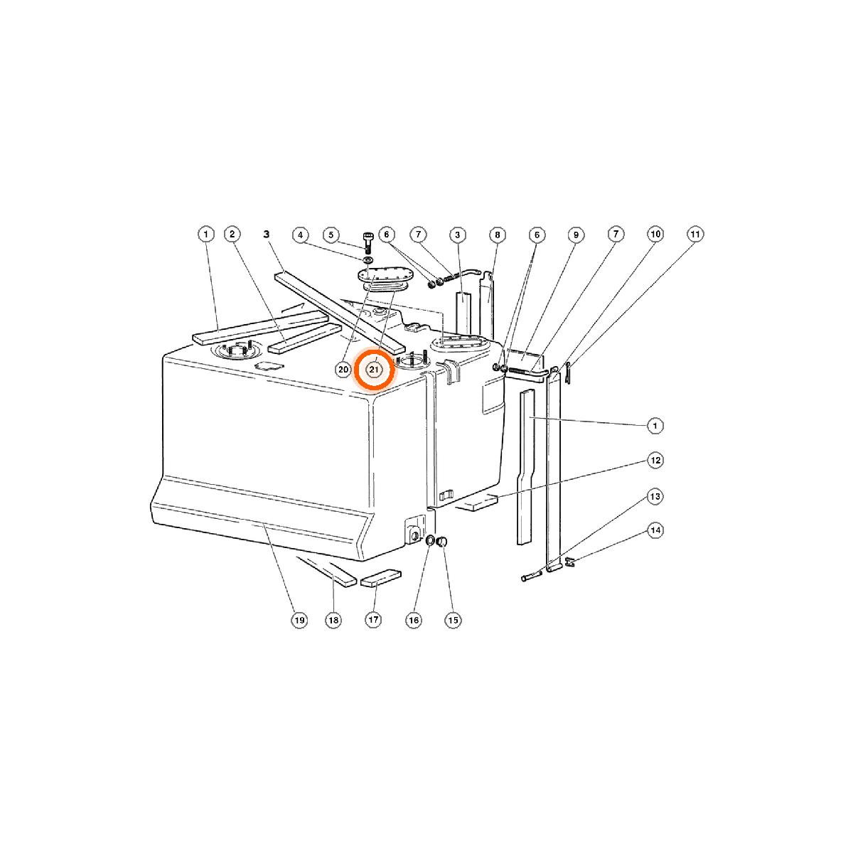 Iron Vault highlighted EPC square-v1 62.04.00 callout 021 — SKU WHT002221