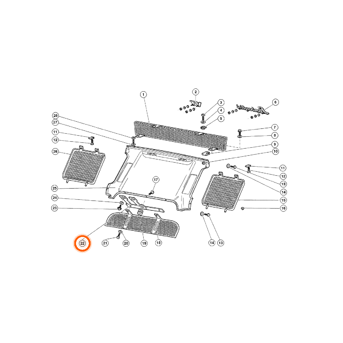 Iron Vault highlighted EPC square-v1 66.01.00 callout 022 — SKU 0066006938