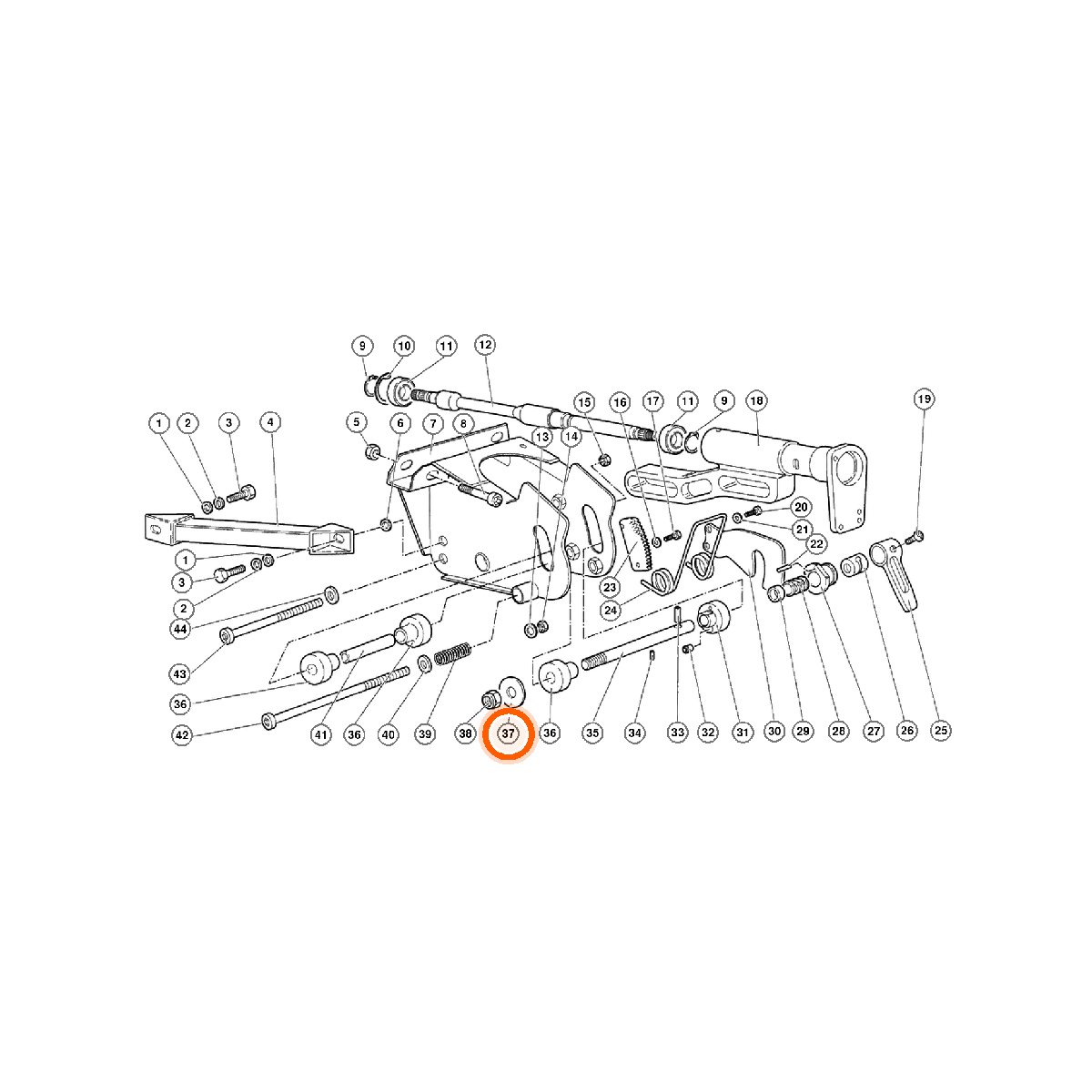 Iron Vault highlighted EPC square-v1 43.02.00 callout 037 — SKU 410407295D