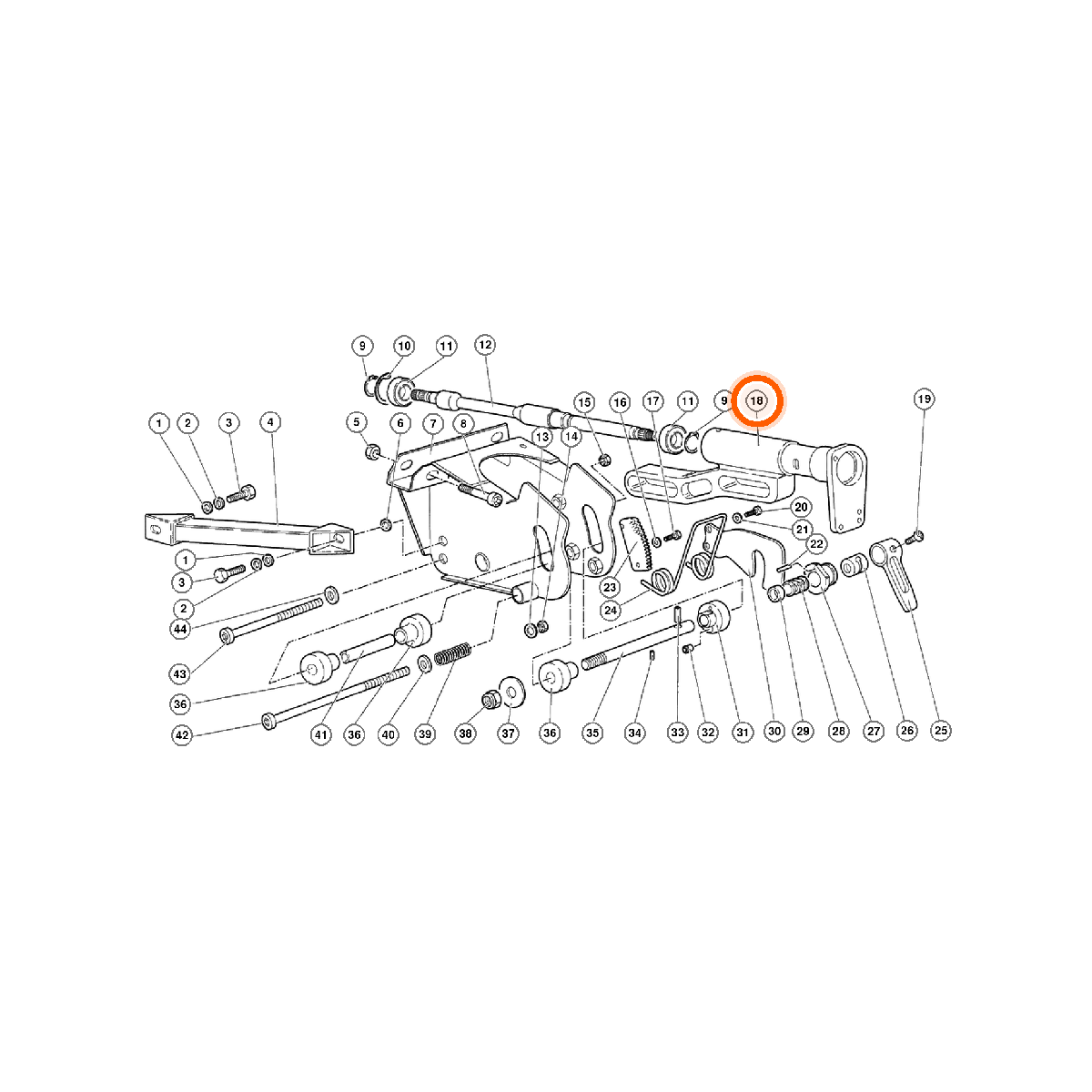 Iron Vault highlighted EPC square-v1 43.02.00 callout 018 — SKU 0043002200