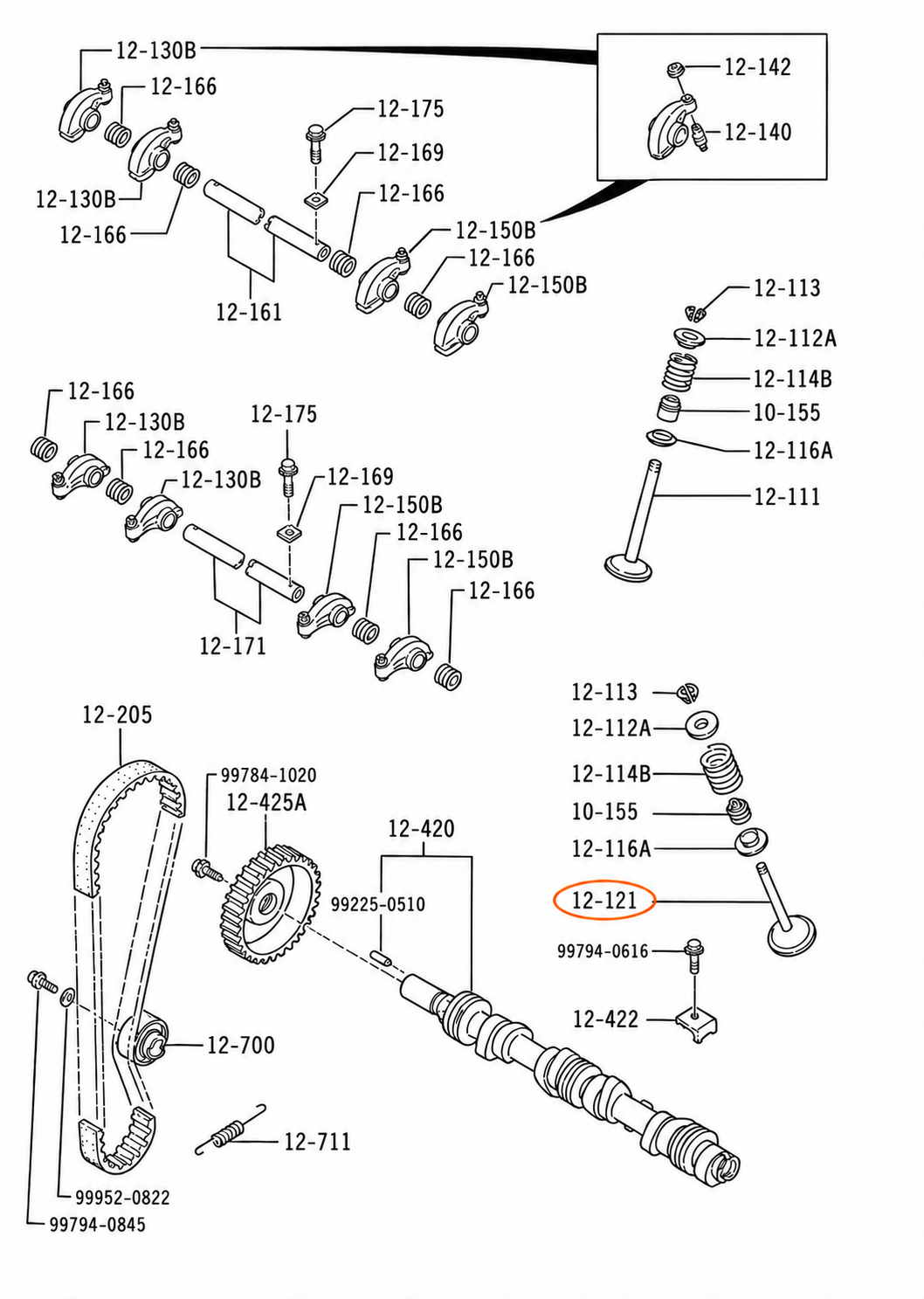 Mazda 121 PS schematic ed00441 — 12-121 highlighted for B31312121