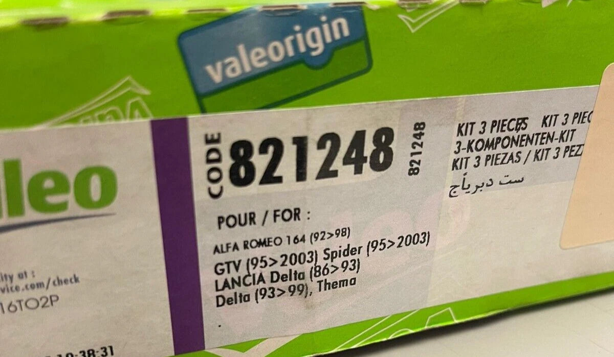 Fits Alfa Romeo 3.0 V6 3 Piece Clutch Kit For Valeo, Part # 71734947