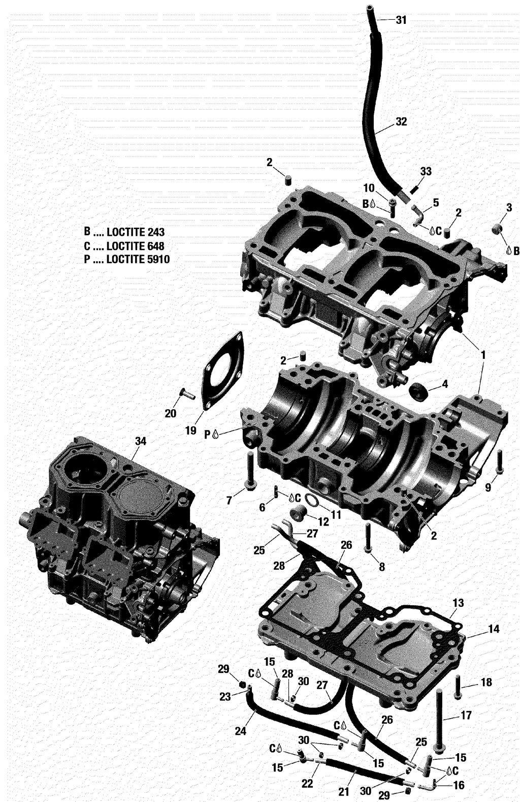 2017-2018 Fits Ski-Doo E-TEC, ( Sku List Part 2 ) Eng Supt, OEM Part # 420812687